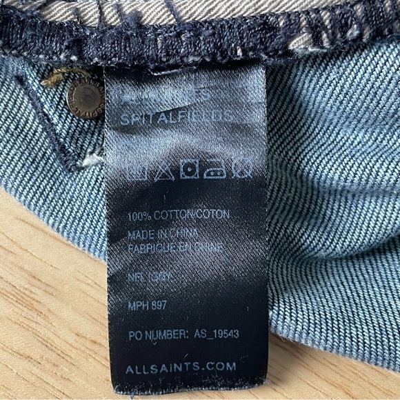 AllSaints Men's Blue Spitalfields Button Fly Cotton Jeans Size 32 - 47518 - Picture 11 of 12